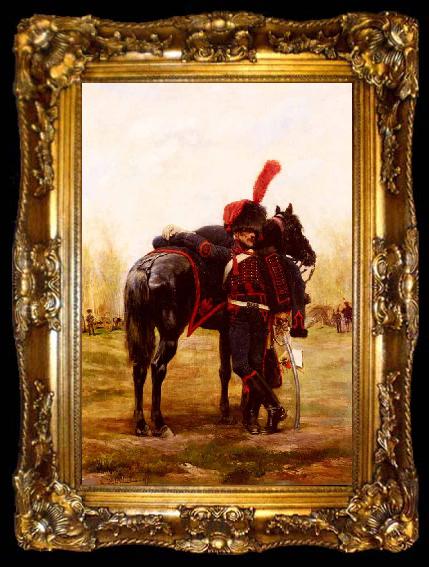 framed  Edouard Detaille Artillerie a cheval de la Garde Imperiale, ta009-2